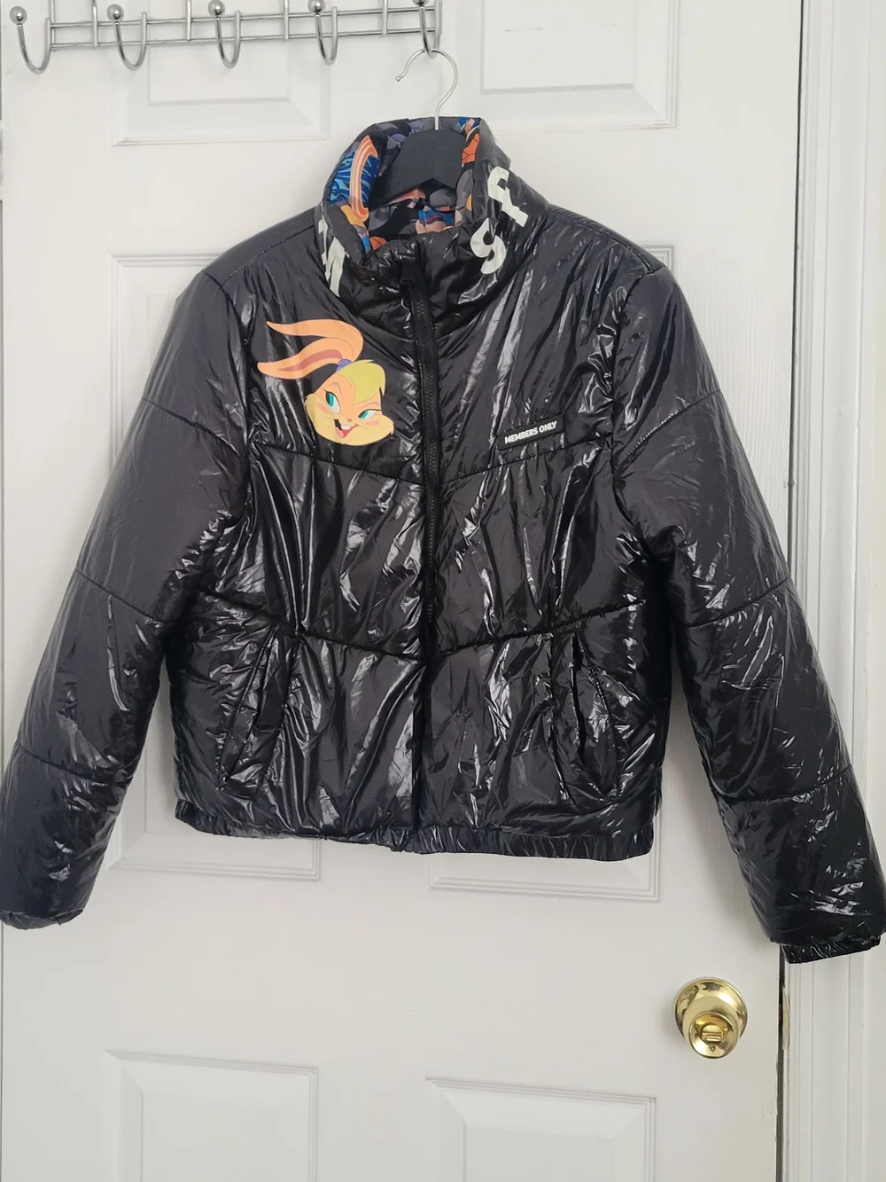 LOONEY TUNES Girl Black Puffer Jacket with Bunny Graphic